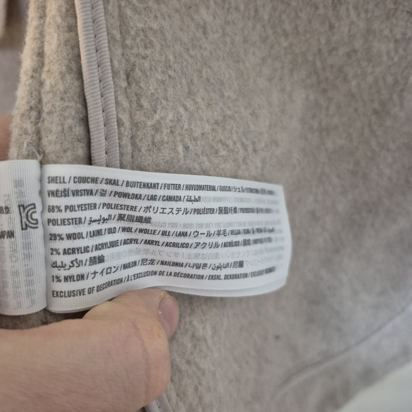 Abercrombie & Fitch Women's Minimalist Cream Wool-Blend Coat Blazer – Size M - Picture 5 of 6